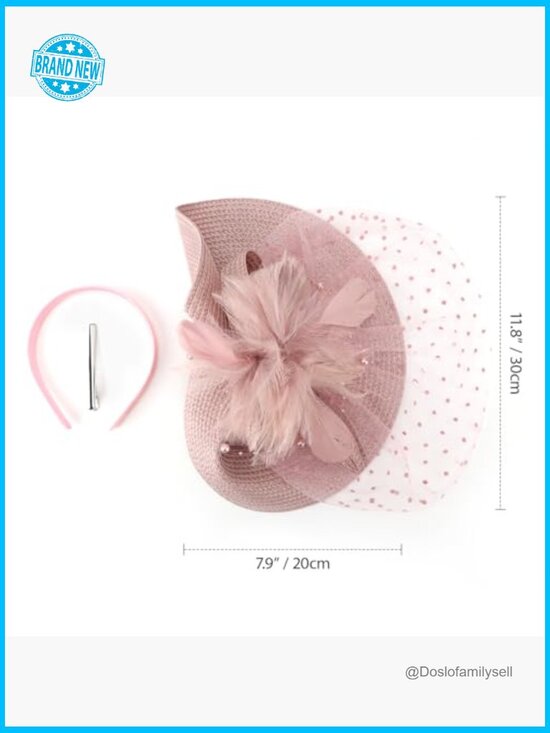 Vintage Fascinator Hat with Feathers and Veil for Weddings Tea Parties